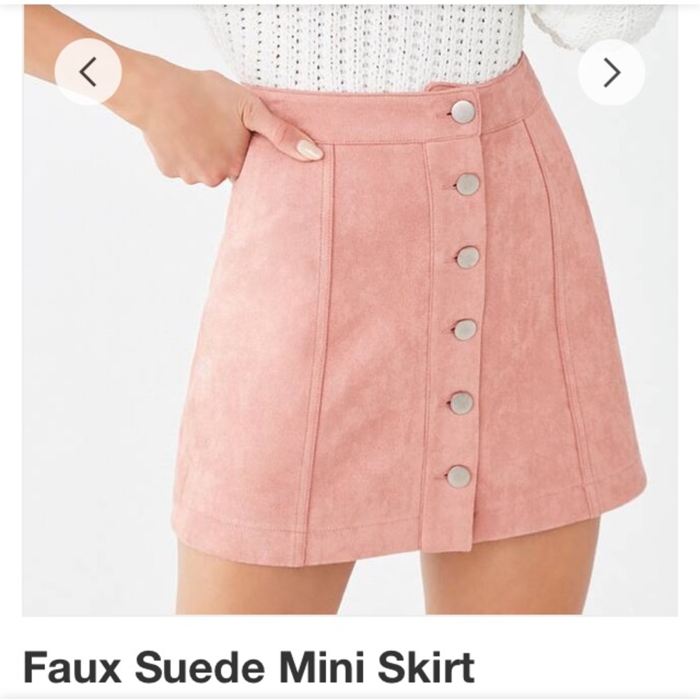 Forever 21 Pink Faux Suede mini skirt